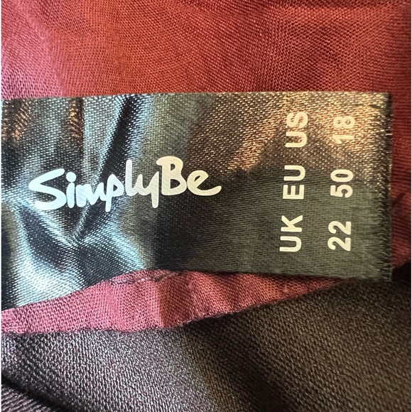 Simply Be Lana Burgundy Jeans Size 18 - Picture 11 of 11
